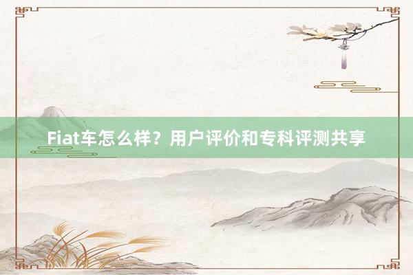 Fiat车怎么样？用户评价和专科评测共享