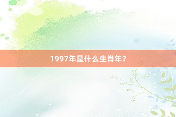 1997年是什么生肖年？